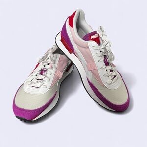 PUMA Future Rider Plum Women's 8.5 Sneakers Purple Pink Trainer Streetwear